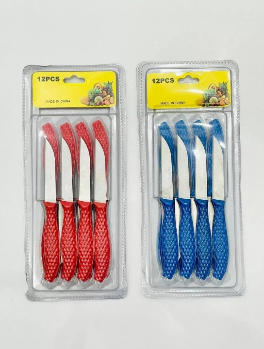 12pcs Mini Stainless Steel Knife Set – Compact 14.5cm Carbon Steel Knives For Daily Cutting & Chopping (random Color)