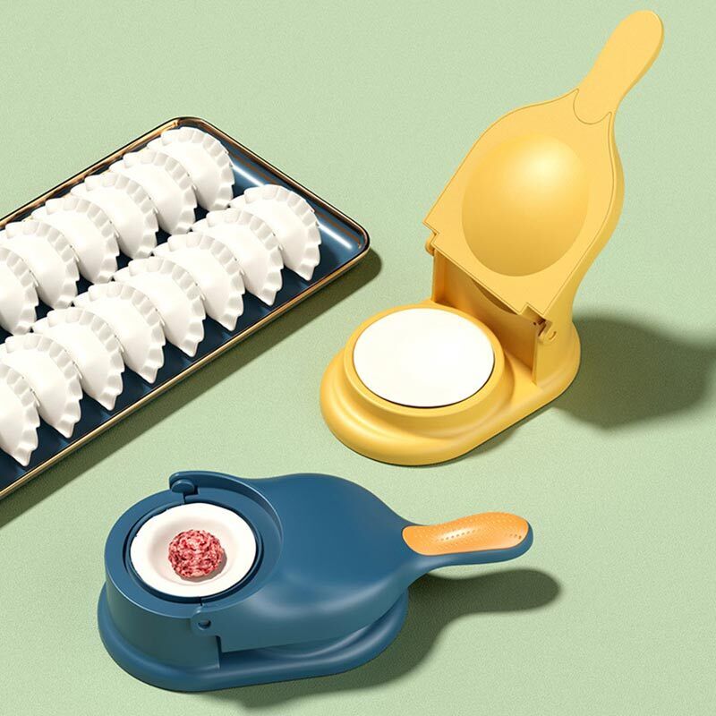 2-in-1 Dumpling Wrapper Tool Food Grade Manual Dumpling Wrapper Mold Labor-Saving Baking Pastry Home Kitchen Gadget (Random Color)without box