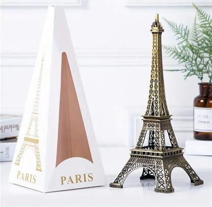 7-inch Eiffel Tower Statue Decor – Bronze Alloy Metal Paris Souvenir For Home, Office & Events
