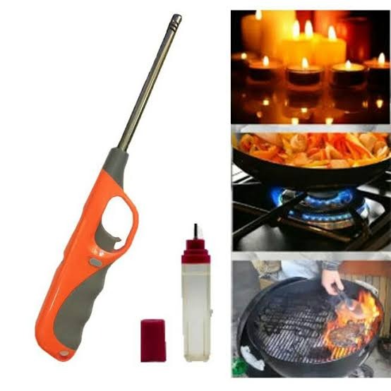 With Easy Refill Design, Portable And Eco-friendly Multipurpose Flame Lighter For Cooking, Grills, Fireplaces, And Travel (random Color