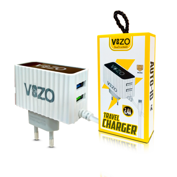 Kw300 2.4a Fast Travel Charger | Android Phone Charger With Data Cable -kw300 – Dual Usb Wall Charger With Built-in Micro Usb Cable – Charger For Mobile Phone
