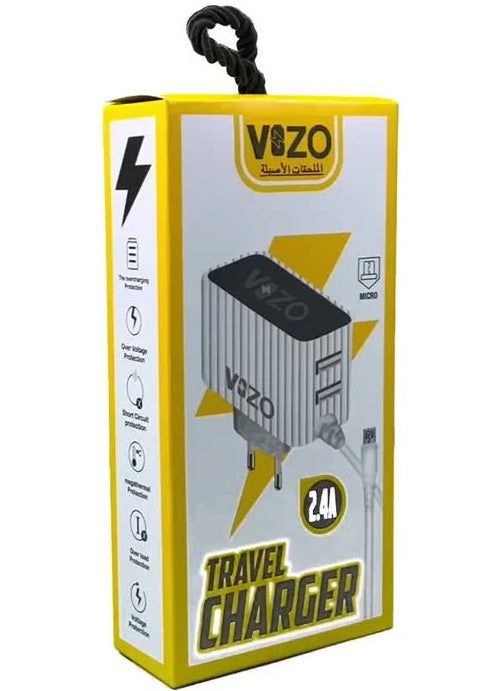 Kw300 2.4a Fast Travel Charger | Android Phone Charger With Data Cable -kw300 – Dual Usb Wall Charger With Built-in Micro Usb Cable – Charger For Mobile Phone