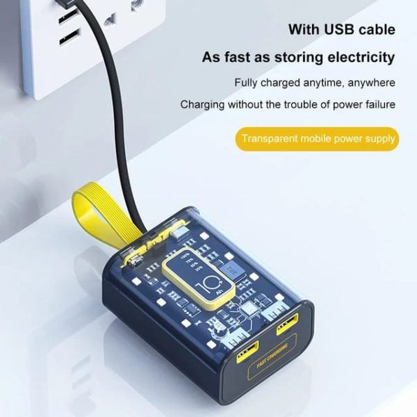 Mini Portable Transparent Power Bank 10,000 Mah (random Color)