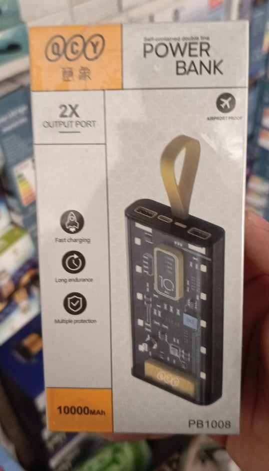 Mini Portable Transparent Power Bank 10,000 Mah (random Color)