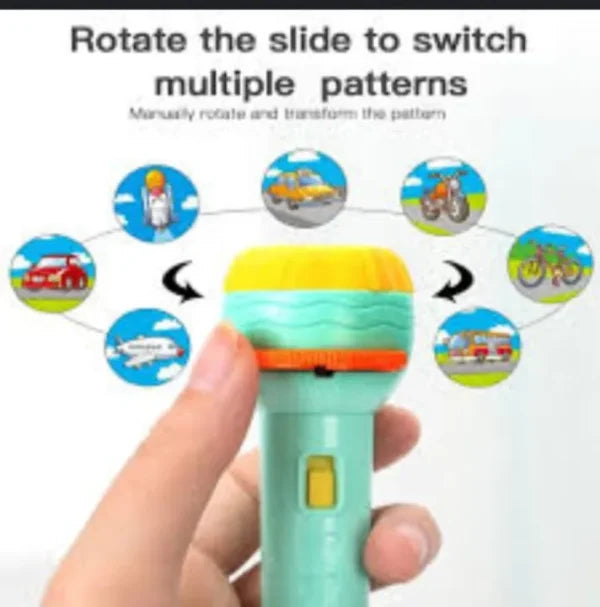 Slide Projector Torch Projection Light,children’s Flashlight Toy Projection Flashlight Early Education Picture Dinosaur Animal Pattern,bedtime Night Light