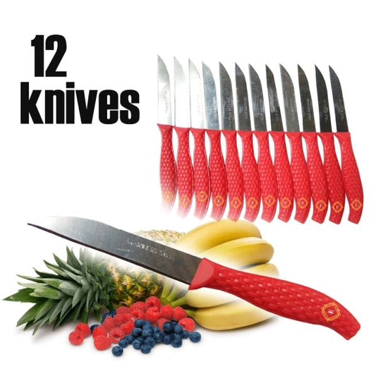 12pcs Mini Stainless Steel Knife Set – Compact 14.5cm Carbon Steel Knives For Daily Cutting & Chopping (random Color)