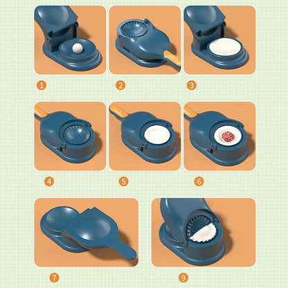 2-in-1 Dumpling Wrapper Tool Food Grade Manual Dumpling Wrapper Mold Labor-Saving Baking Pastry Home Kitchen Gadget (Random Color)without box