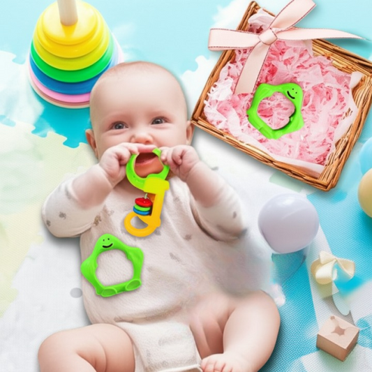 3 Pcs Baby Rattle Set – Non-toxic Plastic Toys For Newborns, Safe & Lightweight, Colorful Shapes For Sensory And Motor Skill Development (0-3 Years)