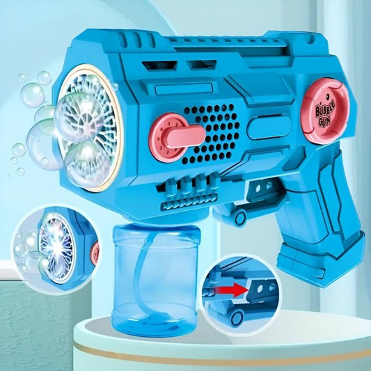 Children’s Handheld Porous Electric Bubble Gun With Lights & Music – Automatic Mess-free Bubble Blower With Bottle Fix System For Indoor/outdoor Play, Pool Parties, Birthdays & Special Events (random Color)
