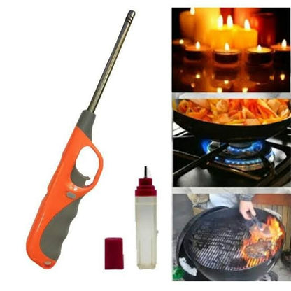 With Easy Refill Design, Portable And Eco-friendly Multipurpose Flame Lighter For Cooking, Grills, Fireplaces, And Travel (random Color