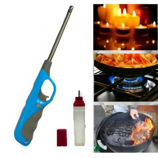 With Easy Refill Design, Portable And Eco-friendly Multipurpose Flame Lighter For Cooking, Grills, Fireplaces, And Travel (random Color