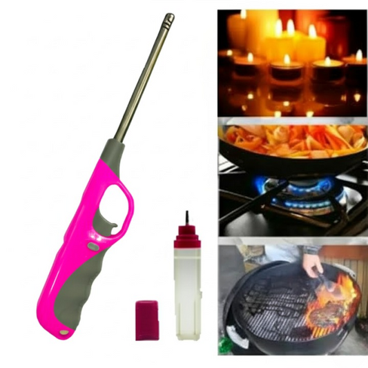 With Easy Refill Design, Portable And Eco-friendly Multipurpose Flame Lighter For Cooking, Grills, Fireplaces, And Travel (random Color