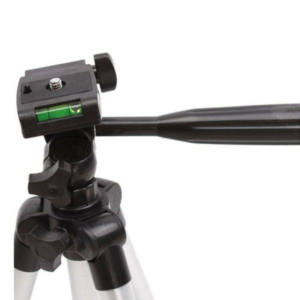 Pack Of 03 3.5 Feet Adjustable Tripod Stand For Mobile Phones And Cameras With Mobile Holder, Portable Dslr Stand For Vlogging, Universal Silver Model 3110 And Bag