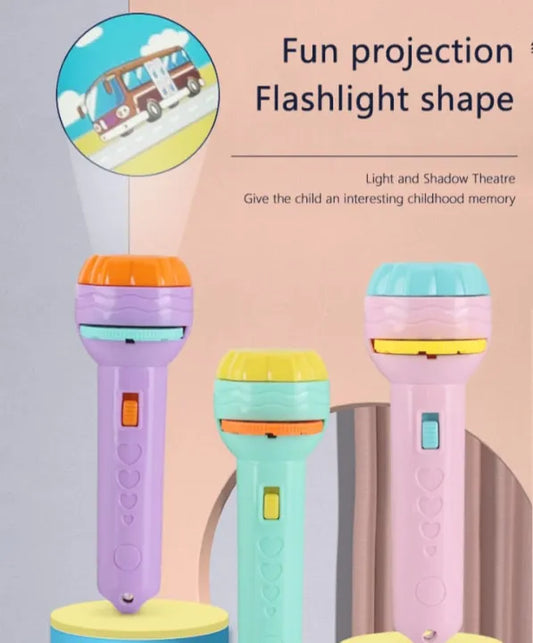 Slide Projector Torch Projection Light,children’s Flashlight Toy Projection Flashlight Early Education Picture Dinosaur Animal Pattern,bedtime Night Light